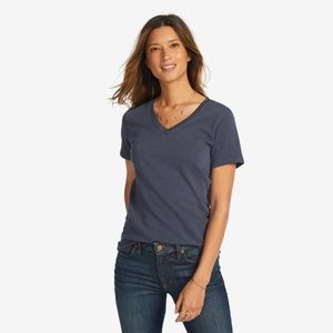 American Giant Premium Slub V Neck Tee Steel Blue